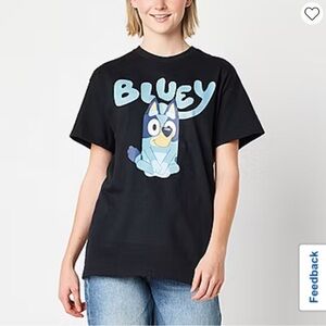 Bluey black crew cut adorable tee shirt top blouse